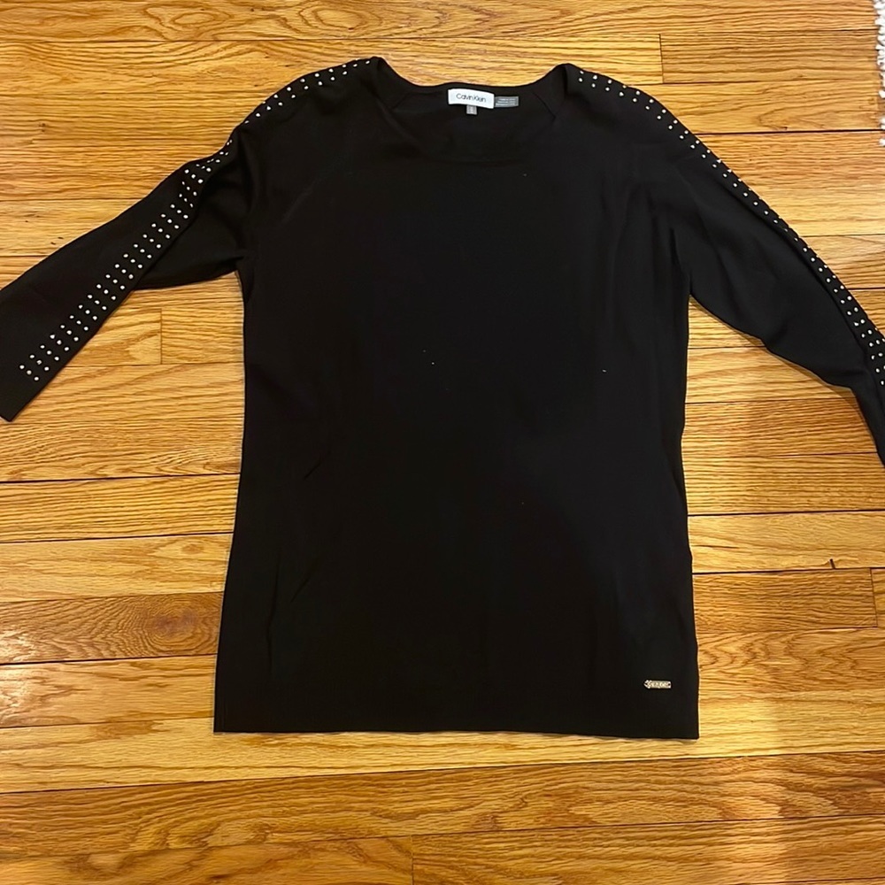 Calvin Klein Studded Sleeve Sweater